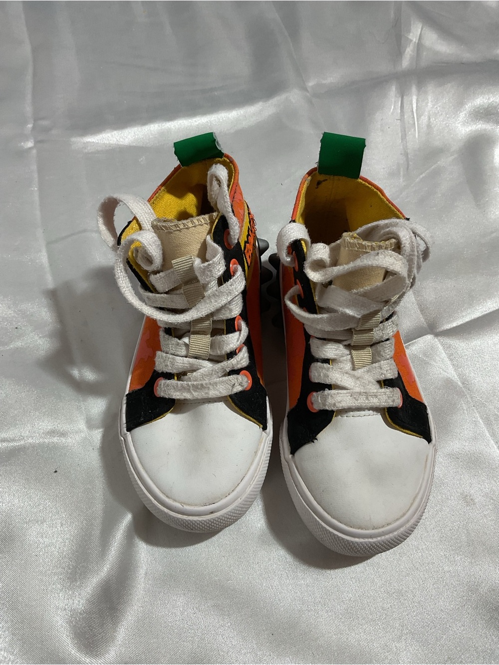 Kids Orange & White High-Top Sneakers
